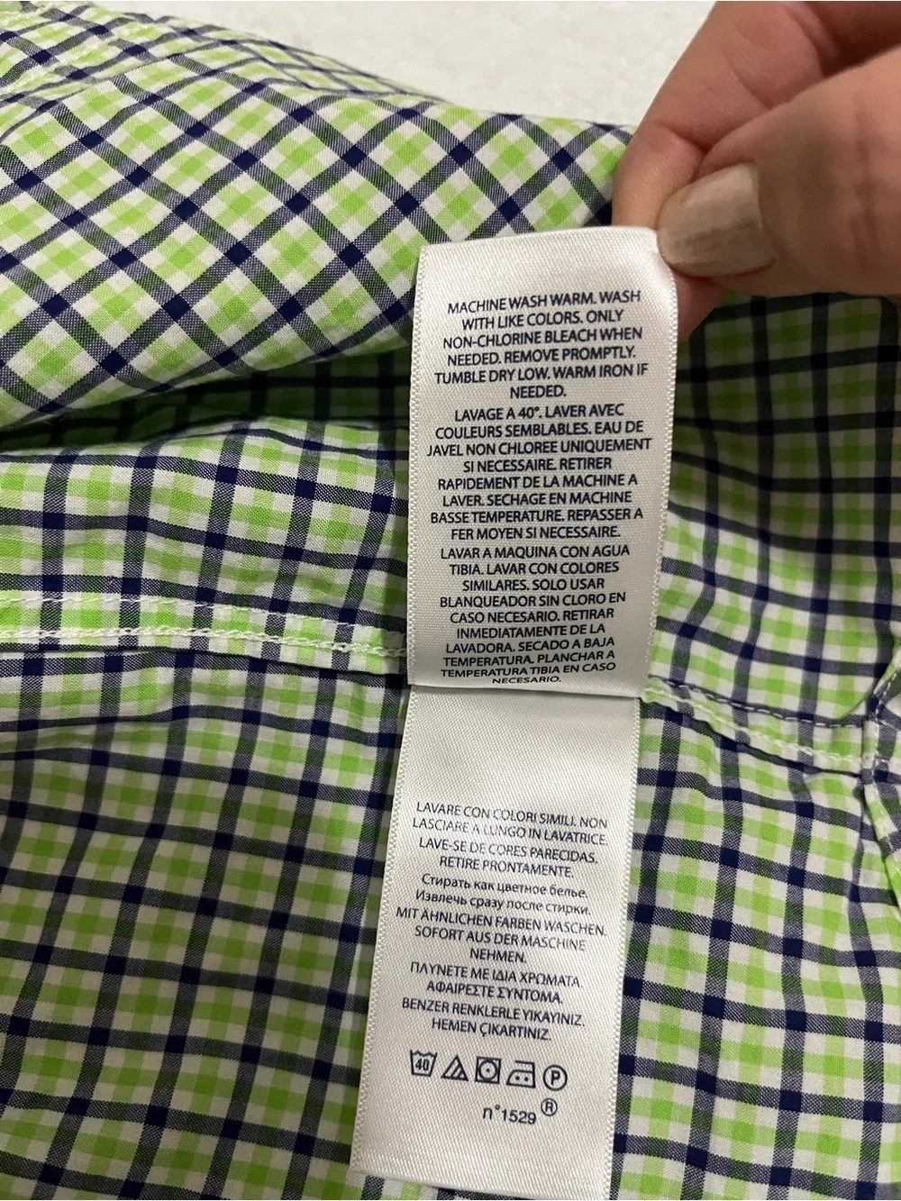 Ralph Lauren Green Blue and White Button-Down Shirt Boys Sz 6